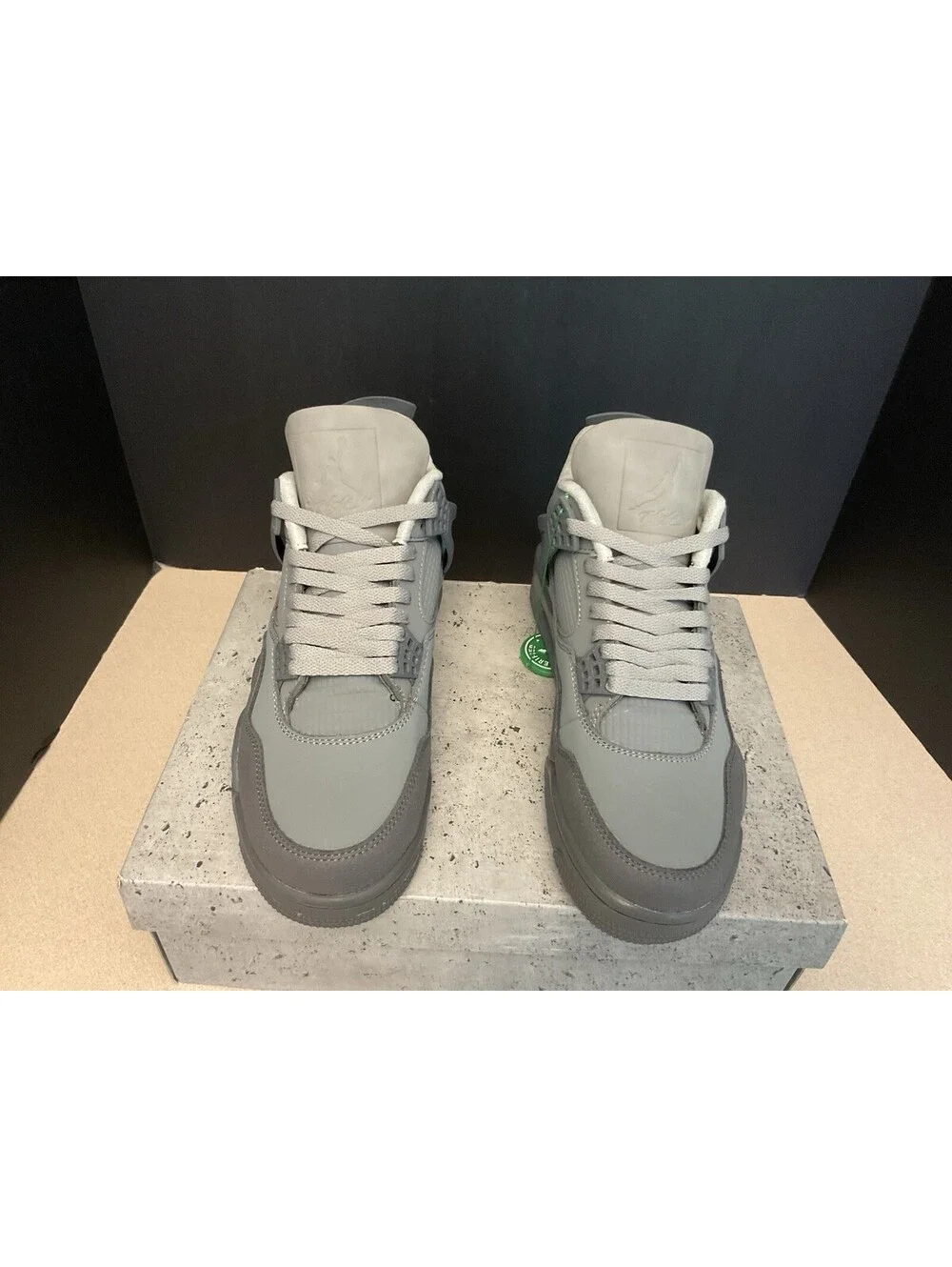 New! Nike Air Jordan 4 Retro SE 'Wet Cement' Smoke Grey/Iron Grey Shoes. SZ 8.